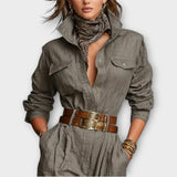 Tailored Safari Utility Jumpsuit
