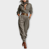 Tailored Safari Utility Jumpsuit